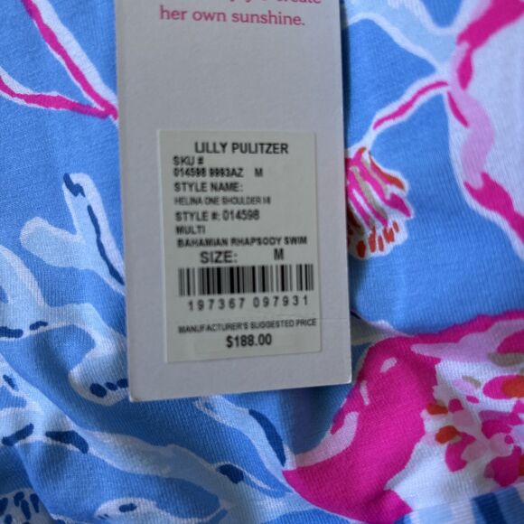 Lilly Pulitzer Helina One Shoulder Midi Dress Multi Bahamian Rhapsody Medium New - Picture 5 of 8